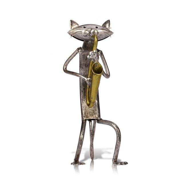 3 Mini Musician Cats Modern Sculpture | Stornfield