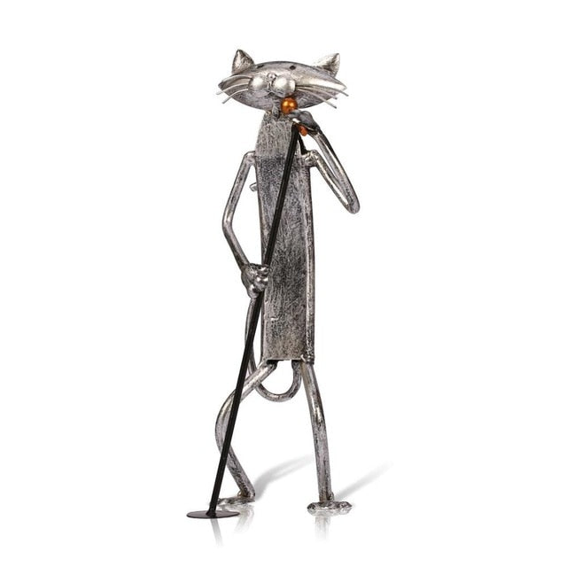 3 Mini Musician Cats Modern Sculpture | Stornfield