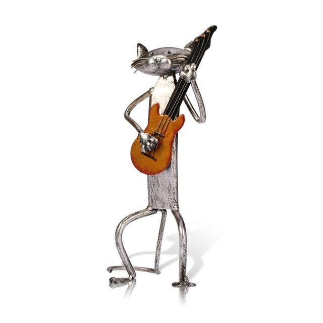 3 Mini Musician Cats Modern Sculpture | Stornfield