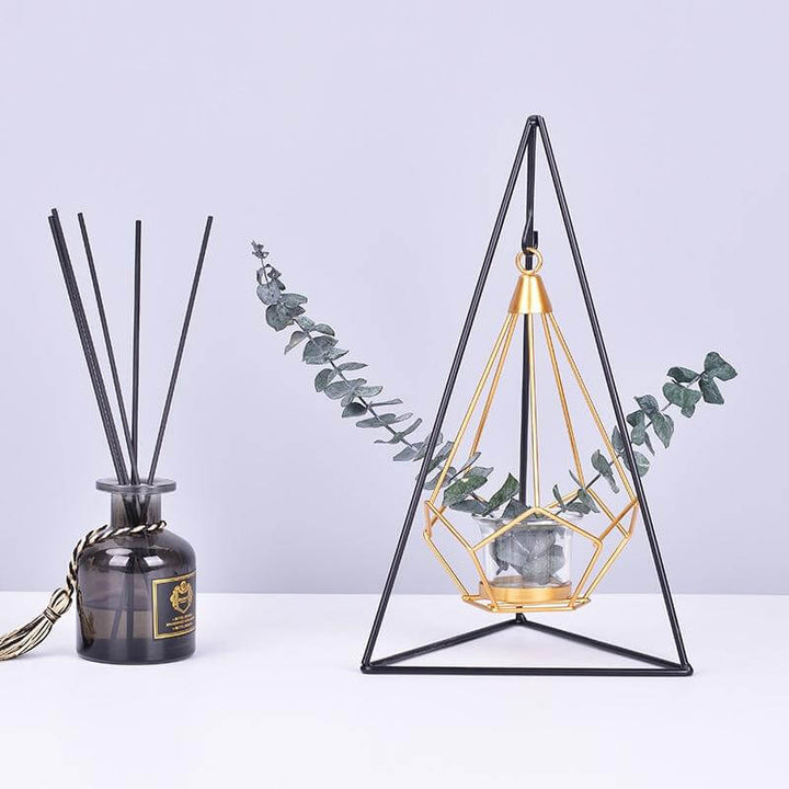 Nordic Gold Geometric Metal Candle Holder | Stornfield