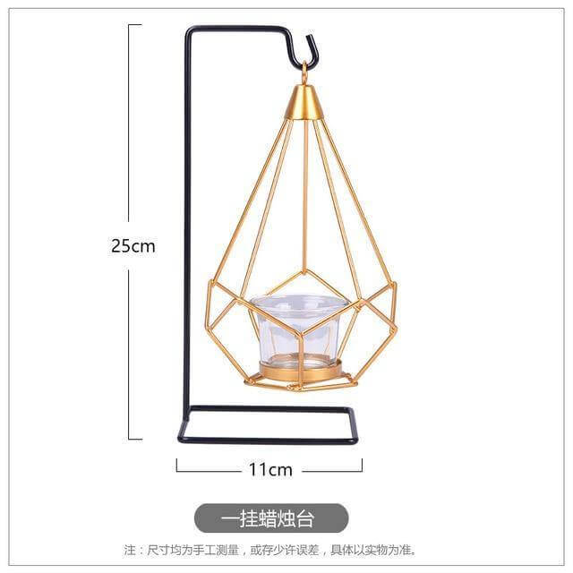 Nordic Gold Geometric Metal Candle Holder | Stornfield