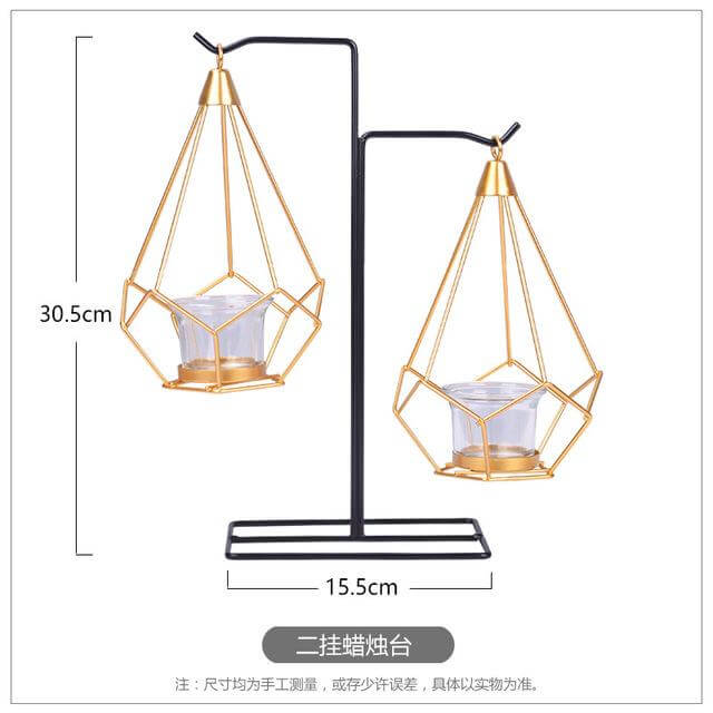 Nordic Gold Geometric Metal Candle Holder | Stornfield