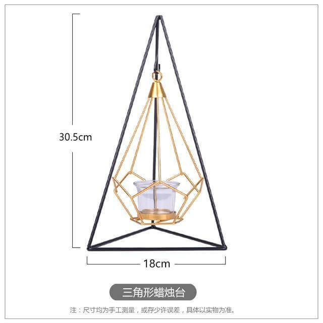 Nordic Gold Geometric Metal Candle Holder | Stornfield