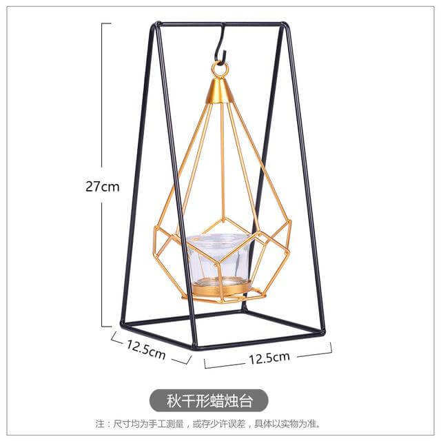 Nordic Gold Geometric Metal Candle Holder | Stornfield
