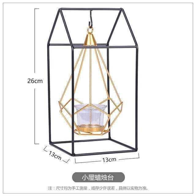 Nordic Gold Geometric Metal Candle Holder | Stornfield