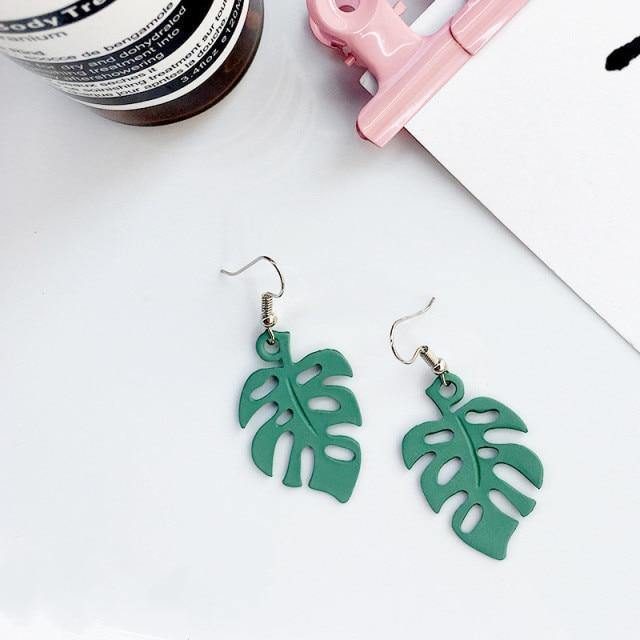 Stornfield | NatureChic Monstera Earrings | Drop Style | Timeless Jewelry