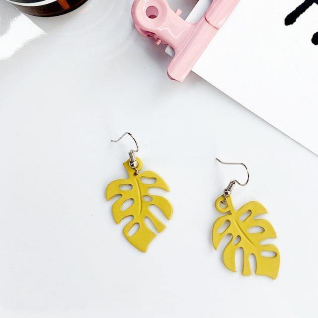 Stornfield | NatureChic Monstera Earrings | Drop Style | Timeless Jewelry