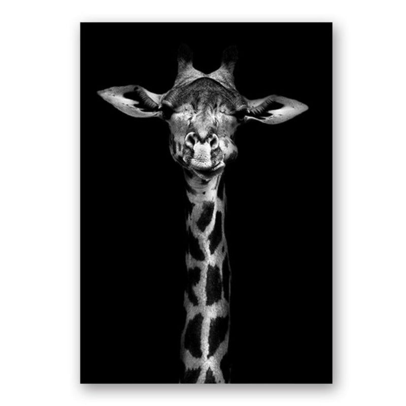 Stornfield | Wild Animals Africa Wildlife Black White - Canvas Wall Decor Painting