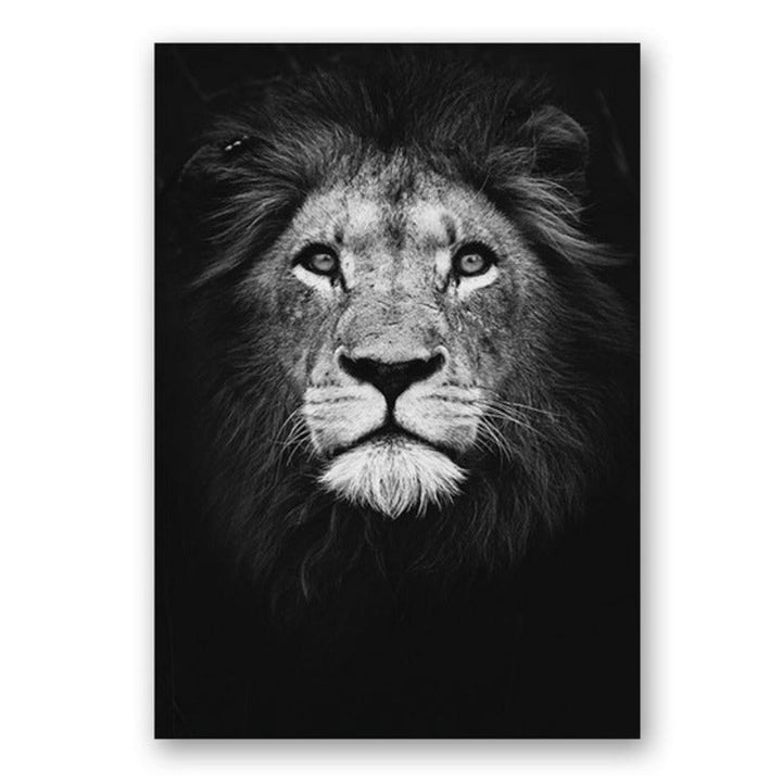 Stornfield | Wild Animals Africa Wildlife Black White - Canvas Wall Decor Painting