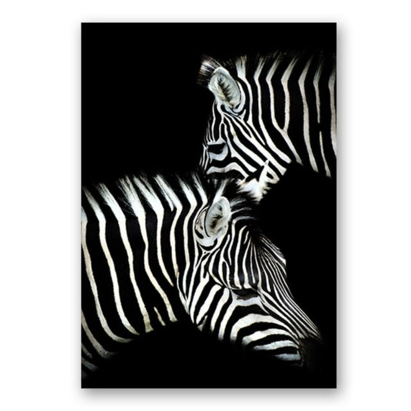 Stornfield | Wild Animals Africa Wildlife Black White - Canvas Wall Decor Painting