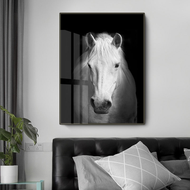Stornfield | Wild Animals Africa Wildlife Black White - Canvas Wall Decor Painting