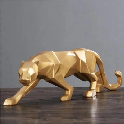 Stornfield | PantheraGeo Geometric Sculpture | Modern Panther Figure | Elegant Home & Office Decor