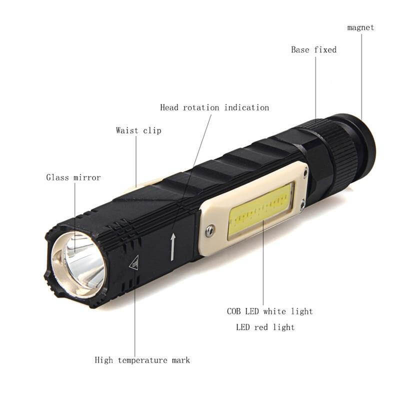 Rechargeable Magnetic Adjustable Camping Flashlight | Stornfield
