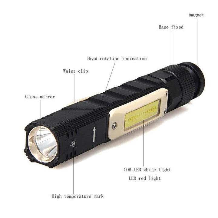 Rechargeable Magnetic Adjustable Camping Flashlight | Stornfield