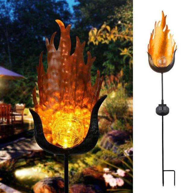 Stornfield | IgnisLuxe Lampe de Jardin LED avec Aspect Flamme Artificielle | Alimentée par Solaire | Éclairage d'Ambiance d'Extérieur | Décor pour Jardin et Terrasse