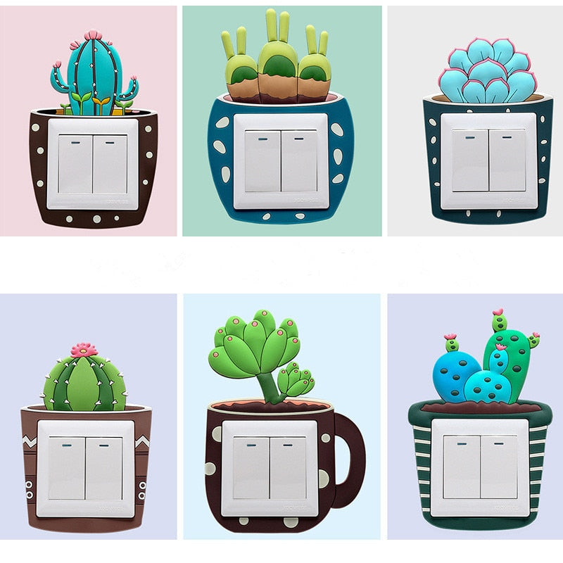 Luminous Cactus Socket Cover Sticker | Stornfield