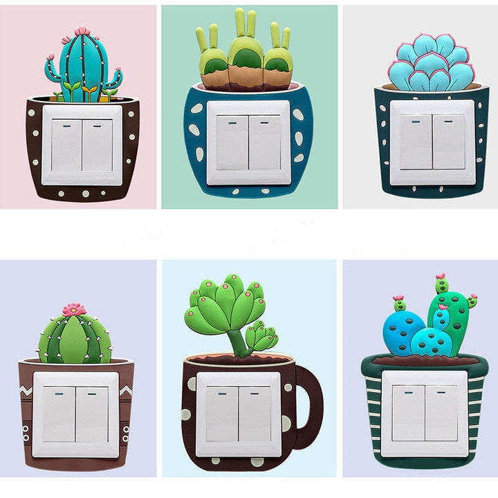 Luminous Cactus Socket Cover Sticker | Stornfield