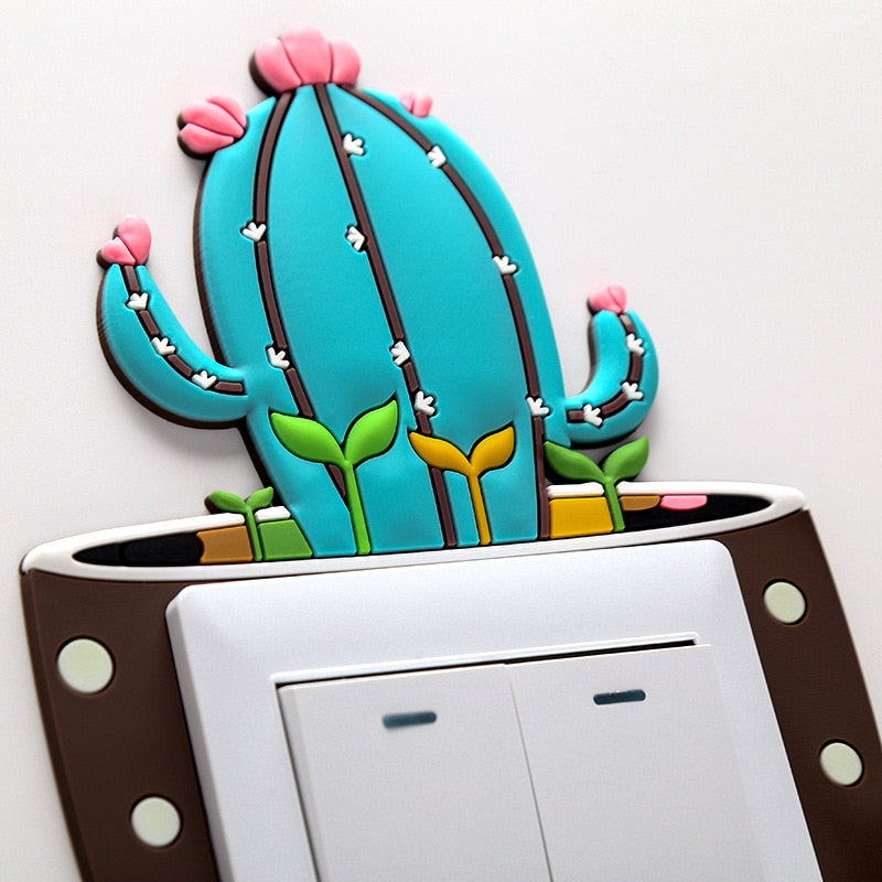 Luminous Cactus Socket Cover Sticker | Stornfield