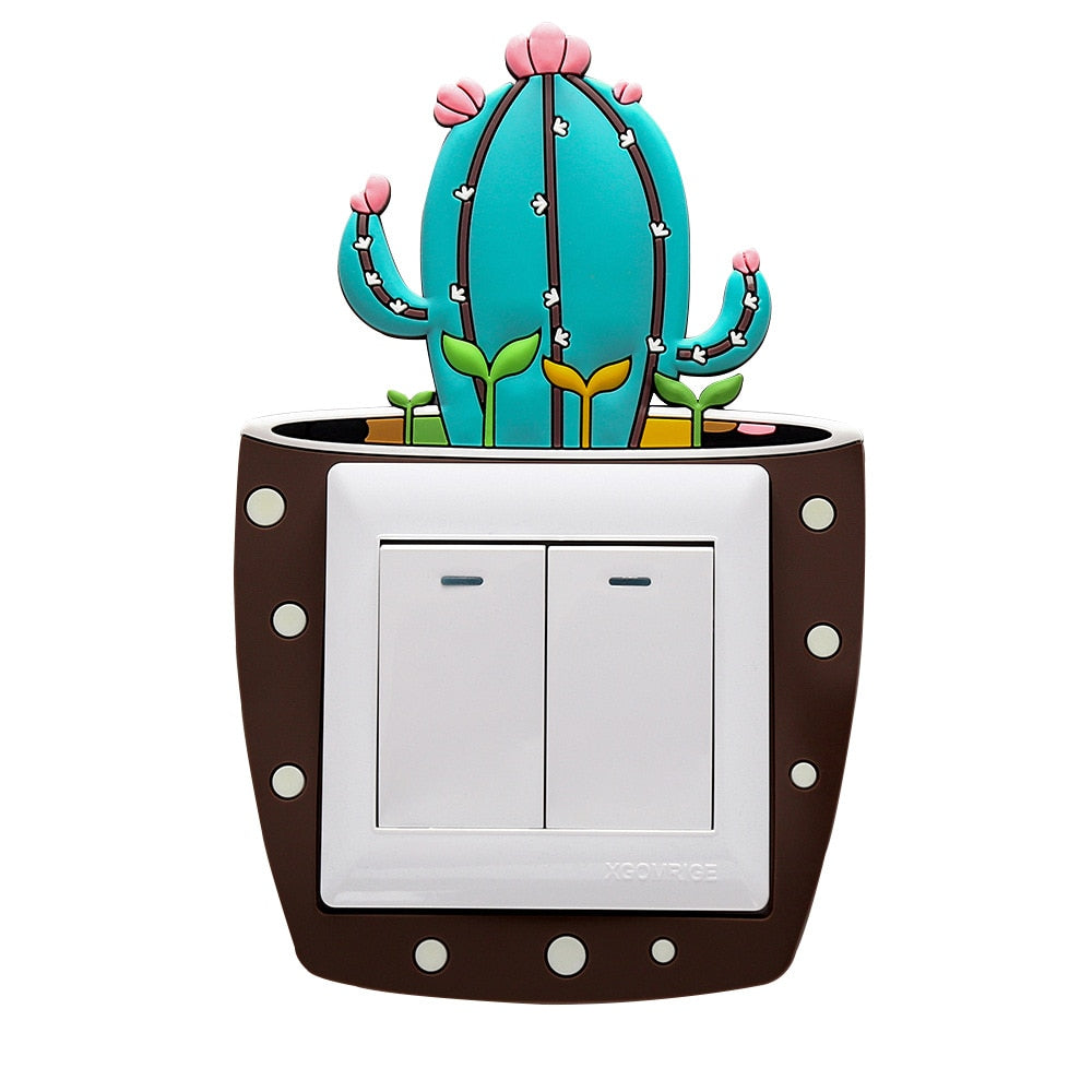 Luminous Cactus Socket Cover Sticker | Stornfield