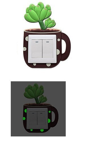 Luminous Cactus Socket Cover Sticker | Stornfield