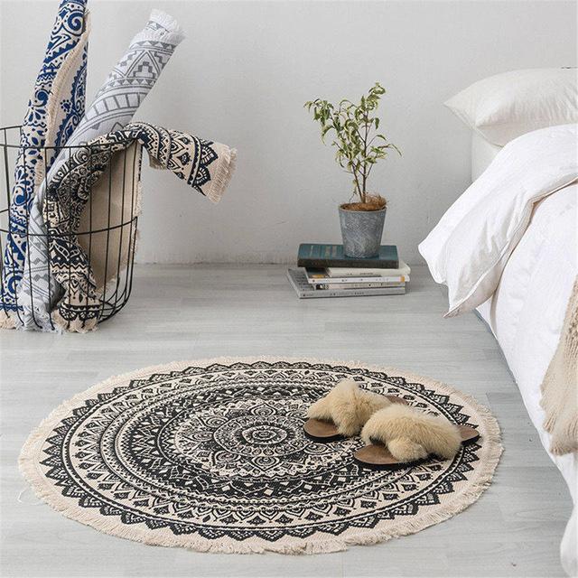 Stornfield | Tapis boho marocain avec des franges
