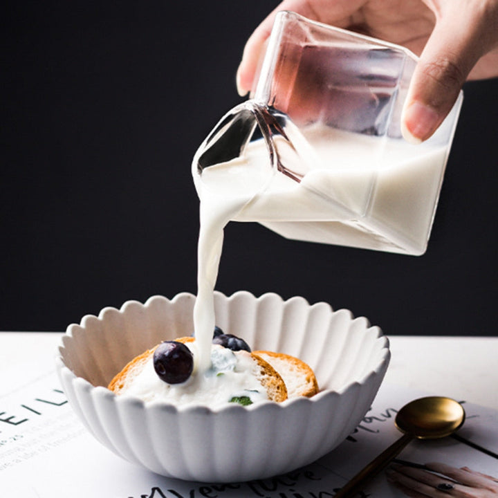 Glass Milk Carton Jug – 350ml Modern Borosilicate Pitcher | Stornfield