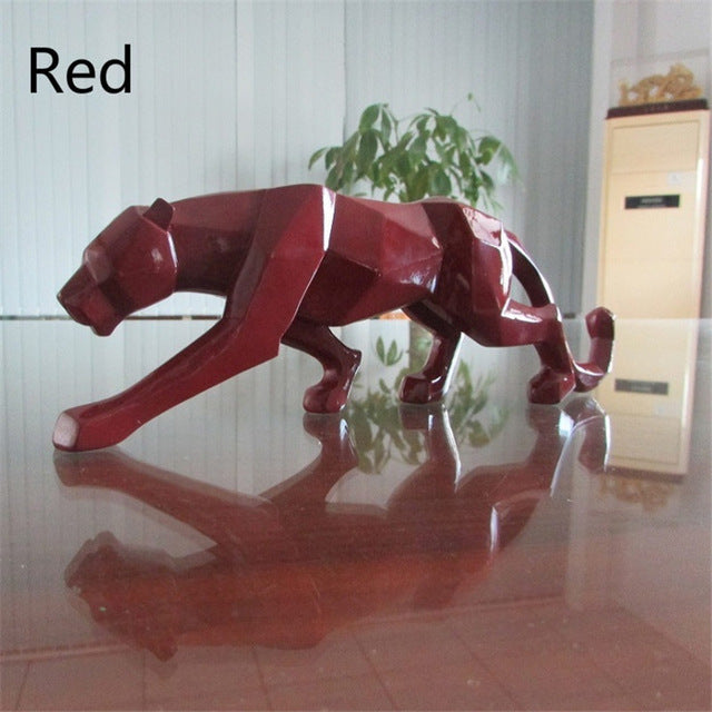 Stornfield | Modern Geometric Black Panther Resin Sculpture