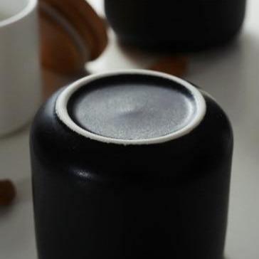 Stornfield | BambooNest Ceramic Storage Boxes with Bamboo Lid | Elegant Storage | Perfect for Kitchen & Bathroom | Available in Black and White