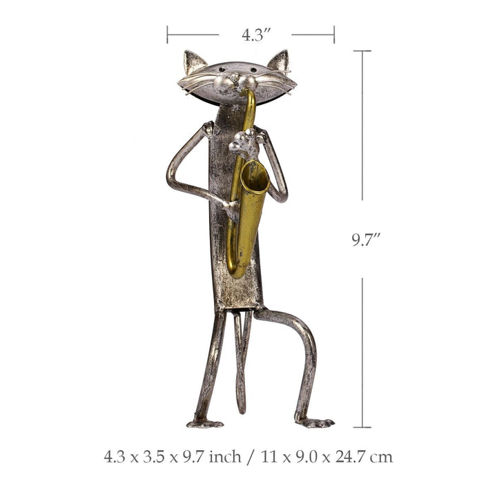 3 Mini Musician Cats Modern Sculpture | Stornfield