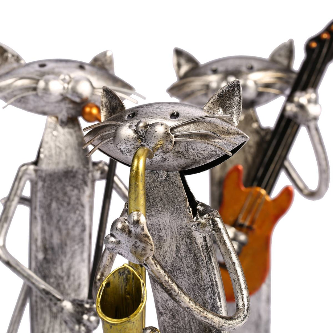 3 Mini Musician Cats Modern Sculpture | Stornfield