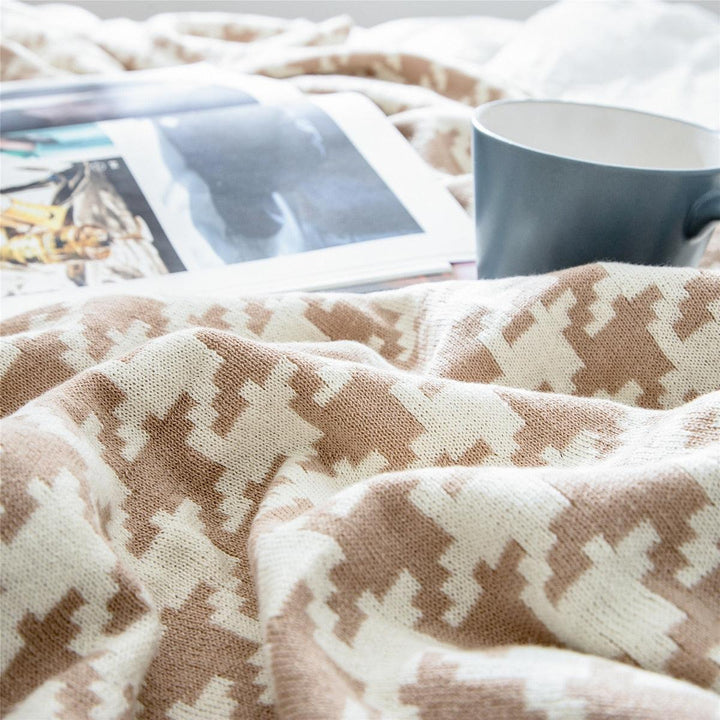 Stornfield | PlaidLuxe Houndstooth Blanket | Checkered Design | Soft & Comfortable | Various Sizes