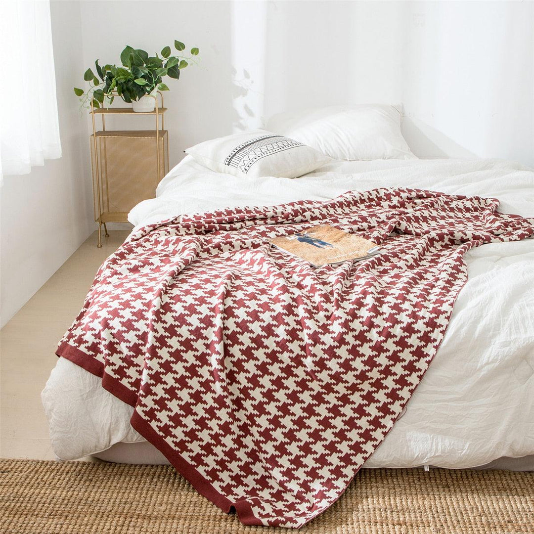 Stornfield | PlaidLuxe Houndstooth Blanket | Checkered Design | Soft & Comfortable | Various Sizes