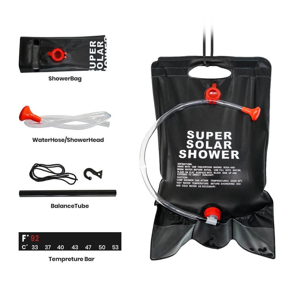 Portable Solar Heated Camping Shower Bag | Stornfield
