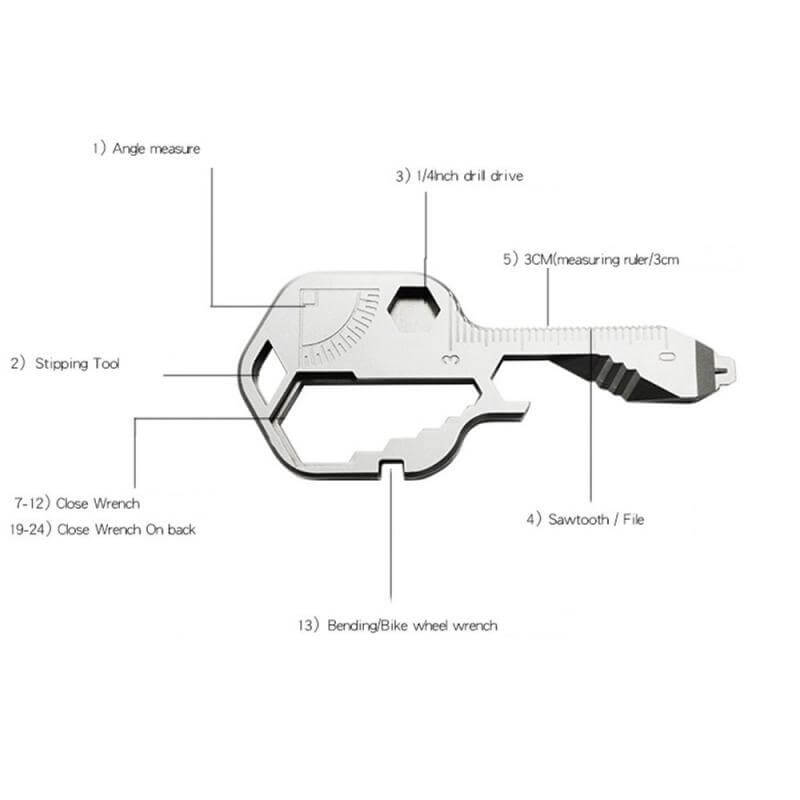 24 in 1 EDC Key Shaped Pocket Tool | Stornfield