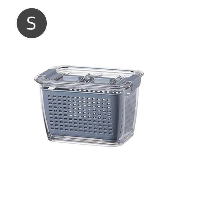 Stornfield | Boîte d'organisateur de drainage de réfrigérateur multifonctionnelle pour légumes et fruits avec couvercle