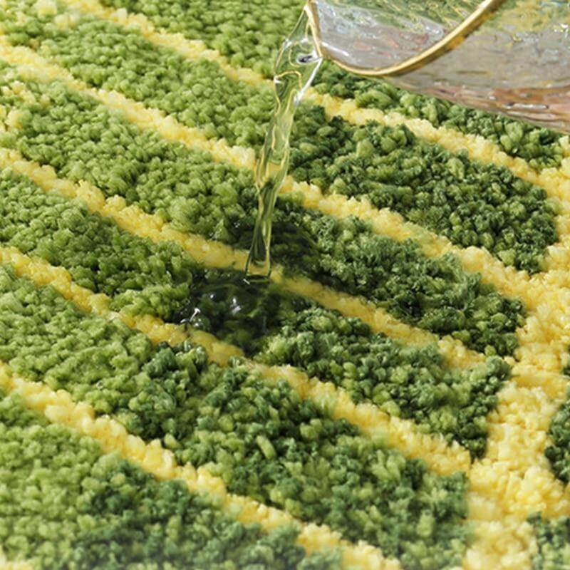 Pure Green Leaf Shape Home Rug | Stonrfield
