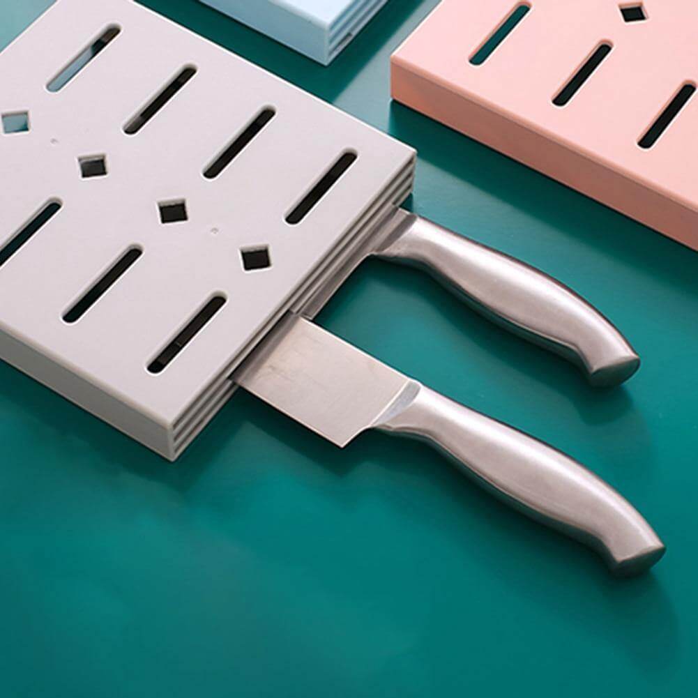 2PCS Square Pastel Mavi Wall-Mounted Knife Organizer | Stornfield