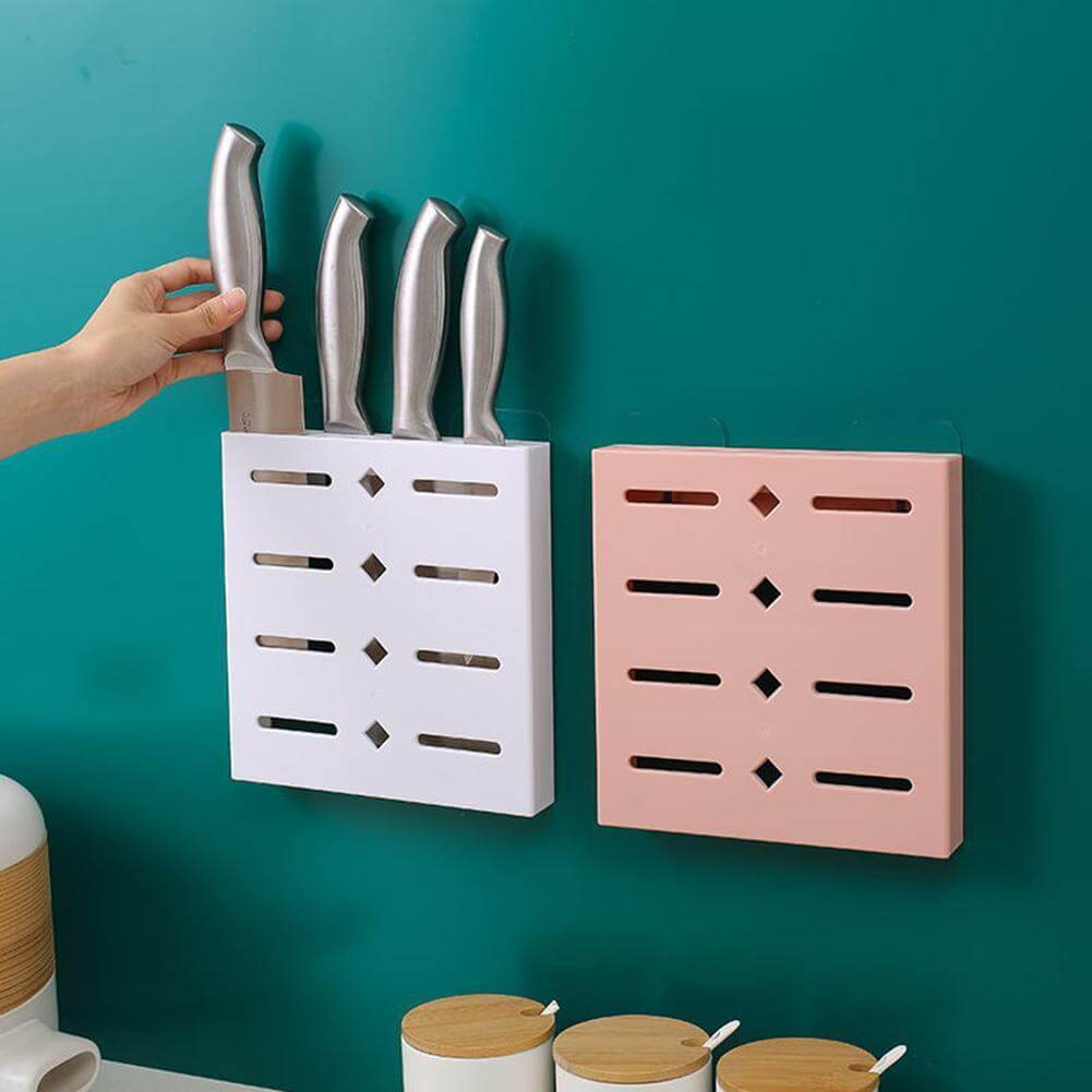 2PCS Square Pastel Mavi Wall-Mounted Knife Organizer | Stornfield