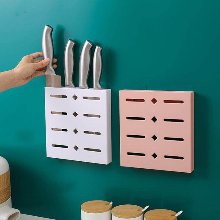 2PCS Square Pastel Mavi Wall-Mounted Knife Organizer | Stornfield