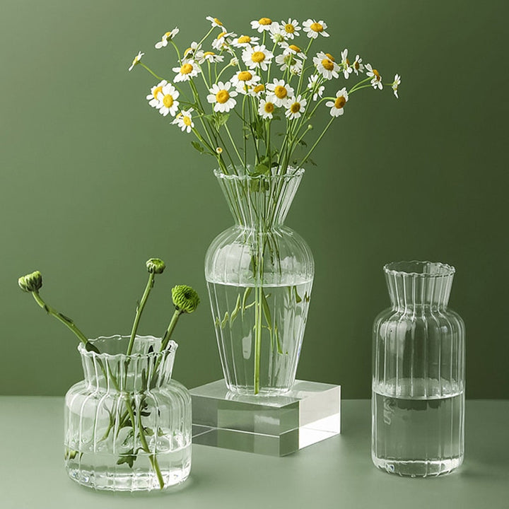 Stornfield | Petal-Textured Glass Accent and Vases
