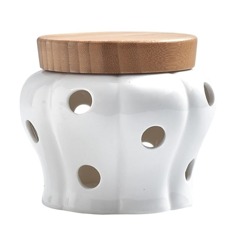 Creative Bamboo Lid Ceramic Storage Can | Stornfield