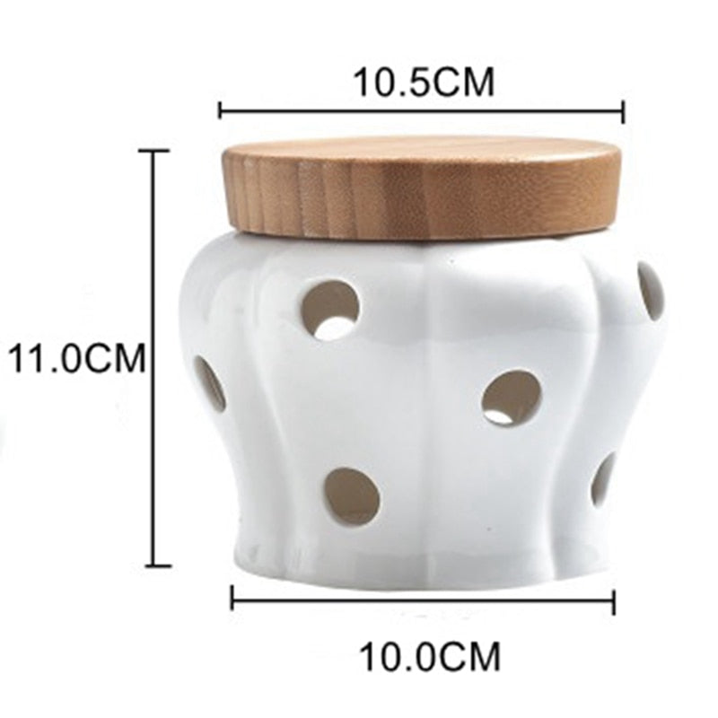 Creative Bamboo Lid Ceramic Storage Can | Stornfield