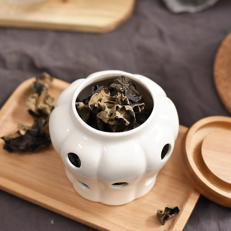 Creative Bamboo Lid Ceramic Storage Can | Stornfield