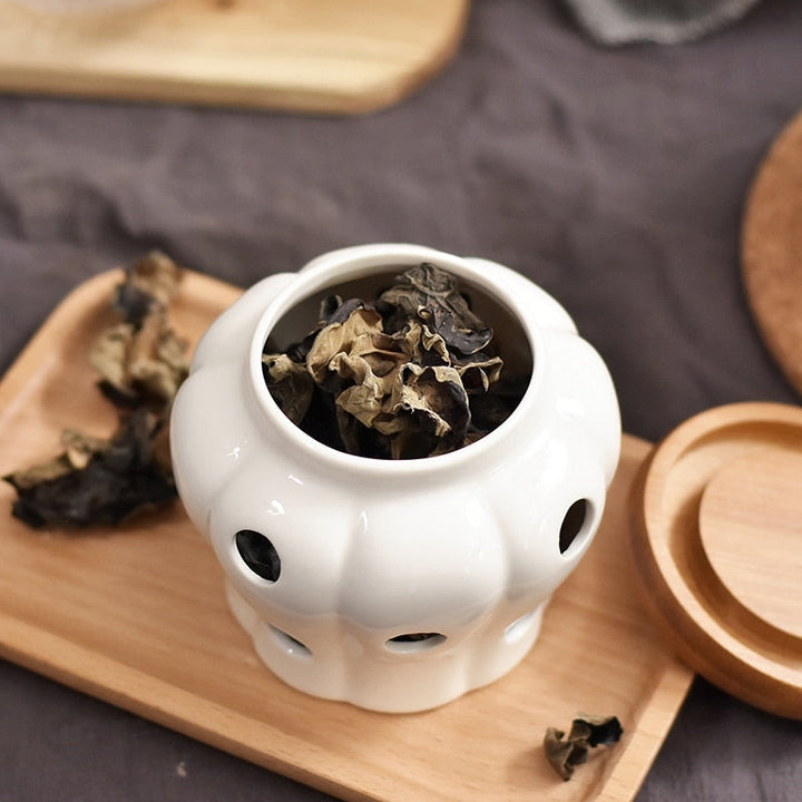 Creative Bamboo Lid Ceramic Storage Can | Stornfield