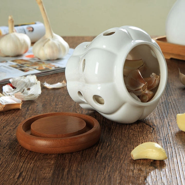 Creative Bamboo Lid Ceramic Storage Can | Stornfield