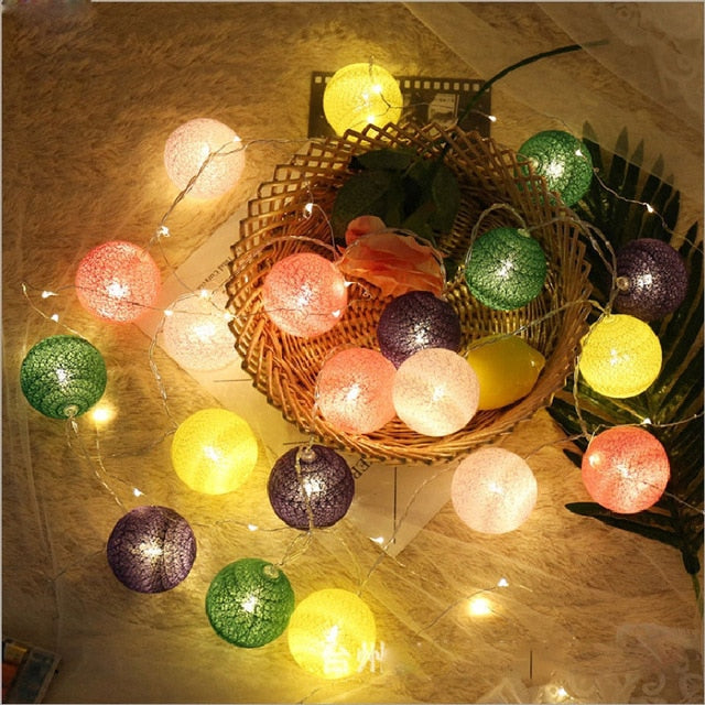 Stornfield | Guirlande lumineuse en boules de coton LED