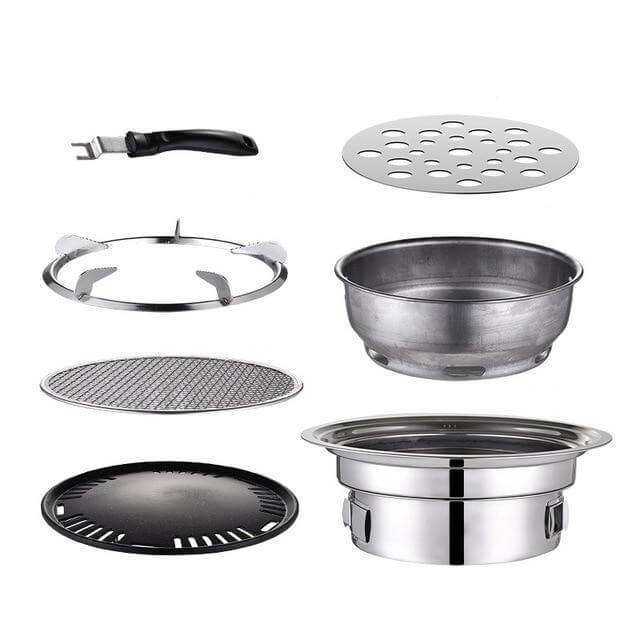 Portable Korean Style Stainless Steel Charcoal Camping Grill | Stornfield