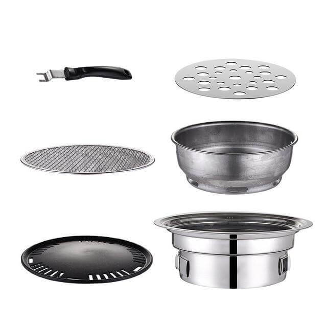 Portable Korean Style Stainless Steel Charcoal Camping Grill | Stornfield