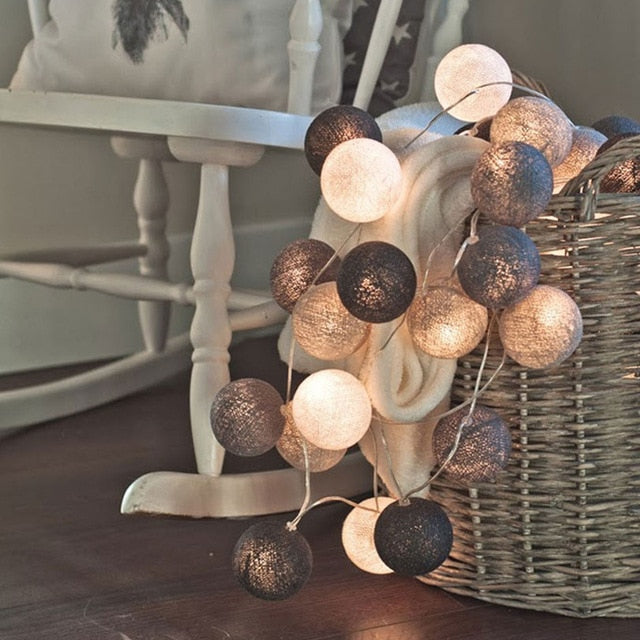 Cheerful Cotton Light Ball Garland - LumiBall | Stornfield