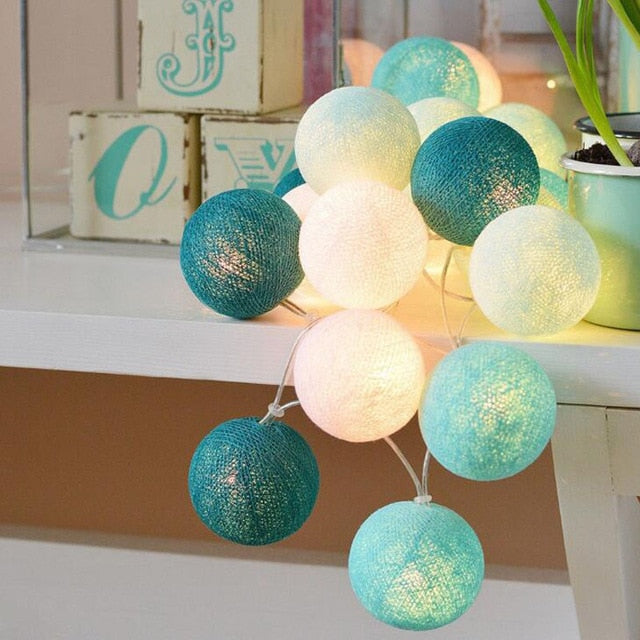 Cheerful Cotton Light Ball Garland - LumiBall | Stornfield